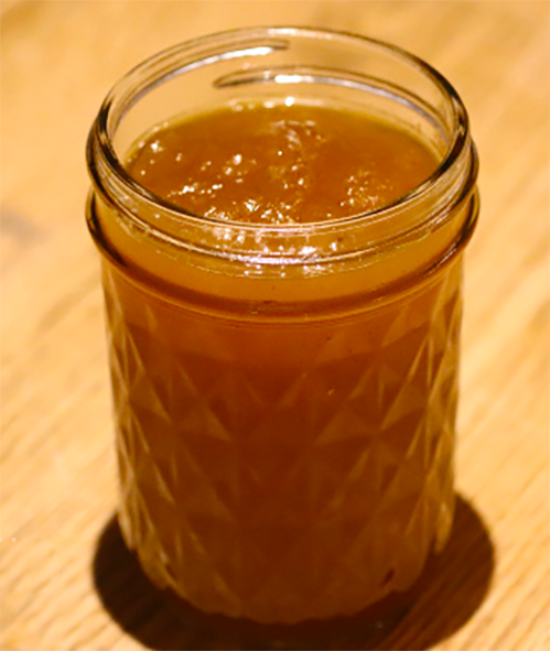 spiced pumpkin jam in an unlidded jam jar