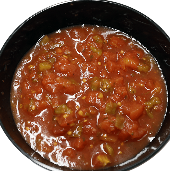 diced tomatoes with green chillies presented in a bowl