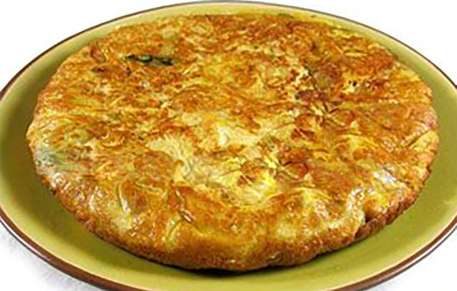 Spanish tortilla a la payesa served on a plate