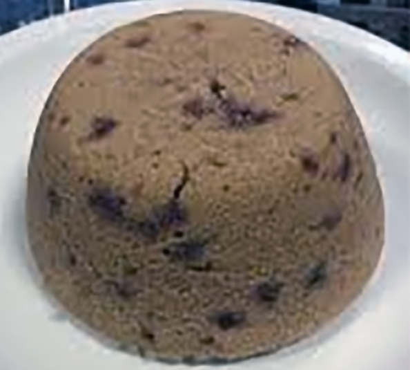 steamed urney pudding presented on a plate