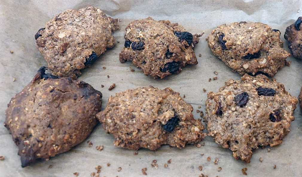 catkin crumb drop biscuits with chocolate chips arranged on a plate