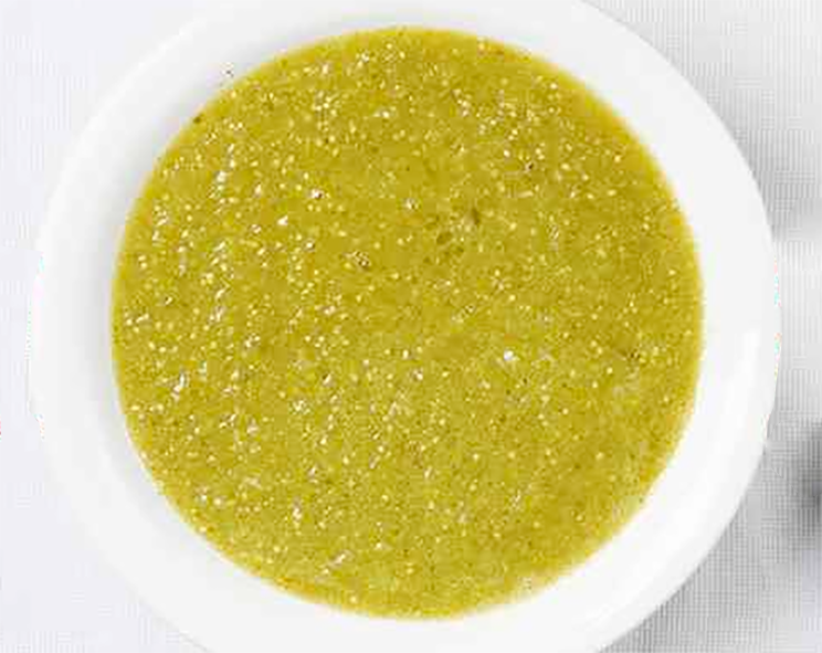 salsa verde in a white bowl