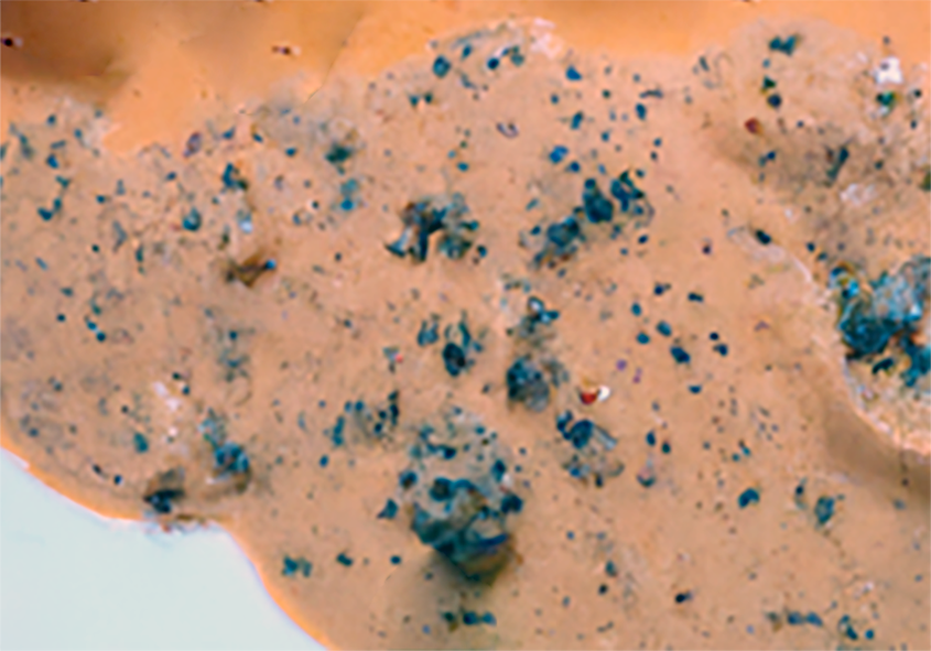 sauce with cumin poured onto a plate