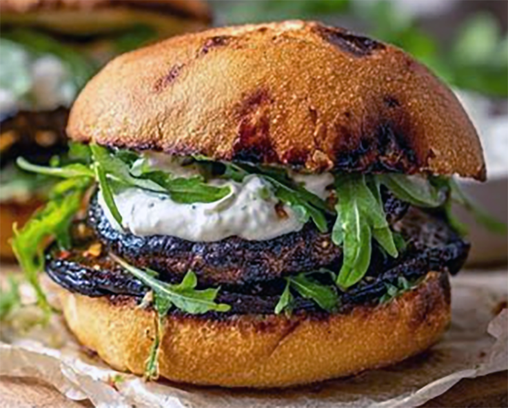 barbecued portobello mushroom burger