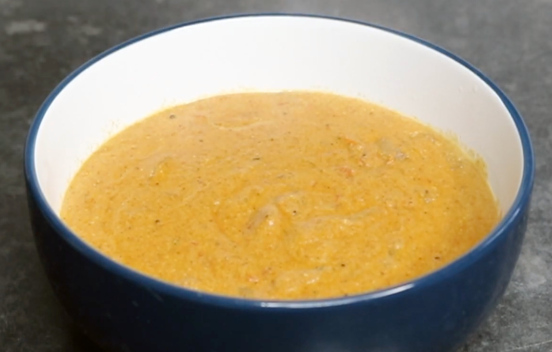 Ugandan peanut soup served in a bowl