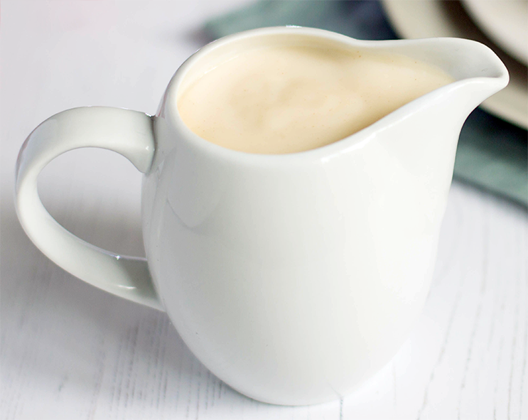 Brandy cream served in a cream jug
