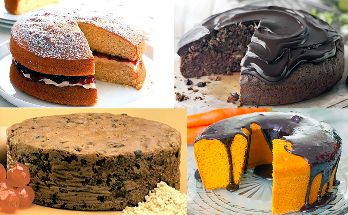 four different cake types.