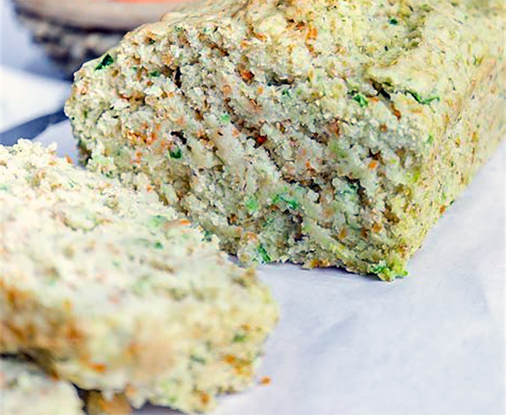 carrot and white maize bread with one slice placed in front