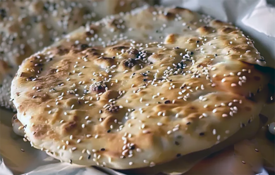 soda flatbread with chia seeds on a table
