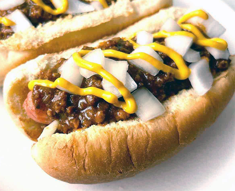 Coney Island hot dogs on a plate
