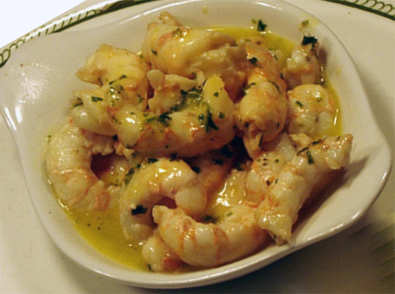 Dublin bay prawns (langoustine) in a butter sauce served in a bowl