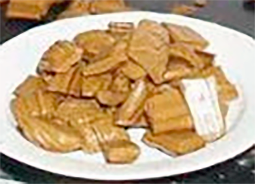 slices of Welsh ffani toffee on a plate