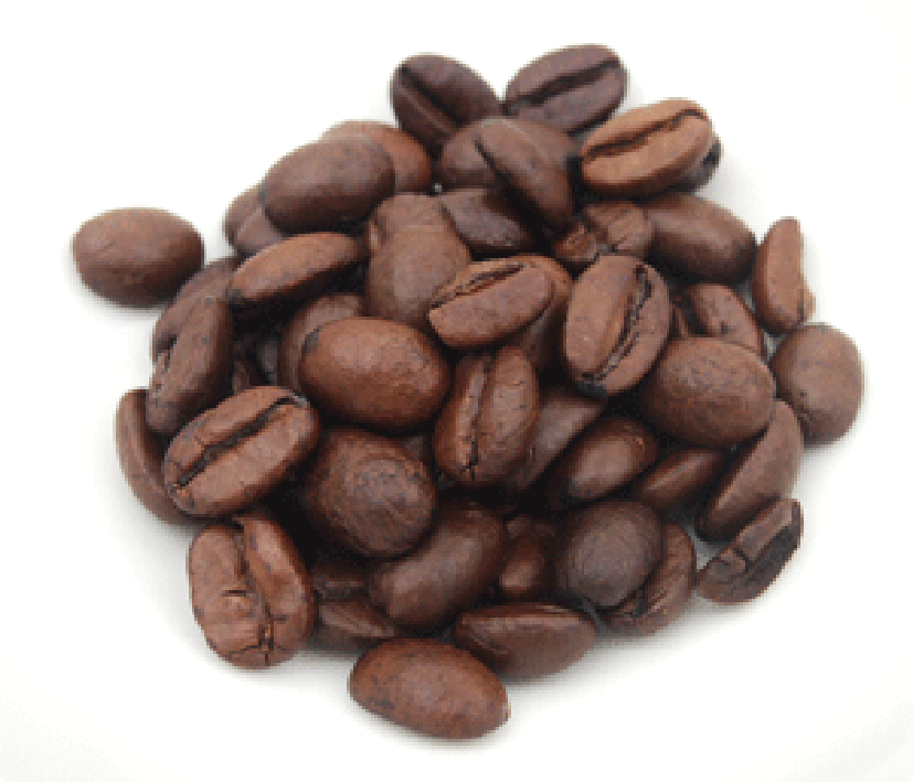 Pile of roasted coffee beans