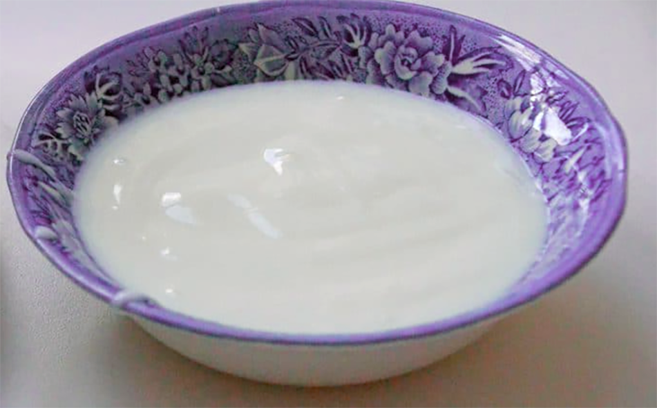 home-made laban, Lebanese-style yoghurt in a bowl