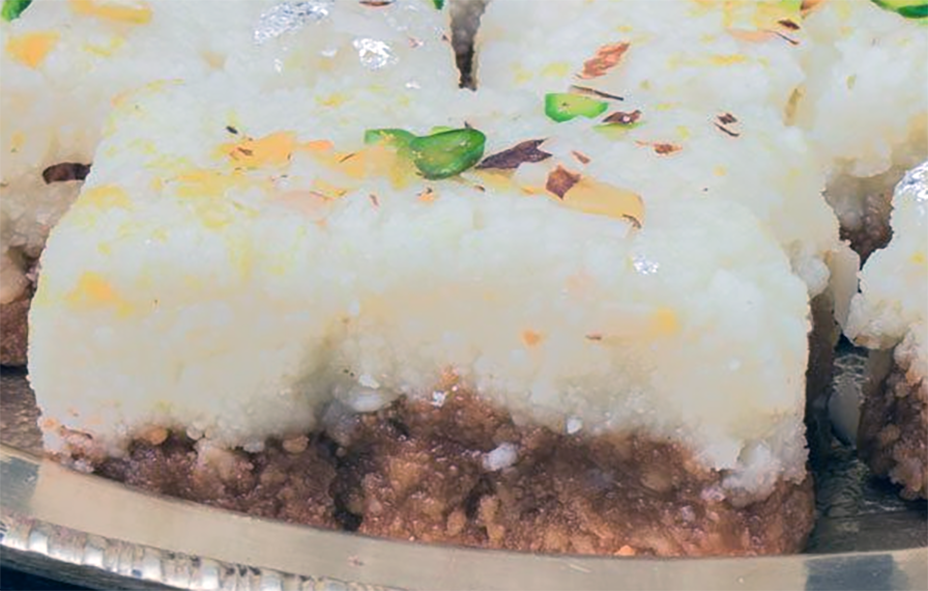 milk cake on a nut base