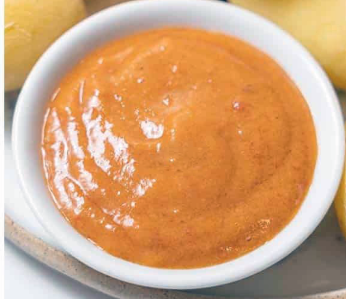 mojo picon, Canaries chilli-based sauce in a small white bowl