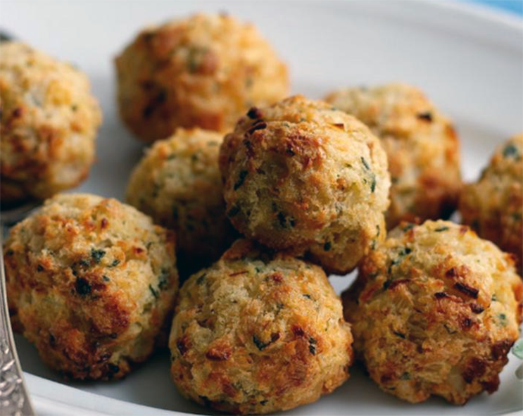 malawi-style peanut stuffing baked as balls in an oven and served on a plate