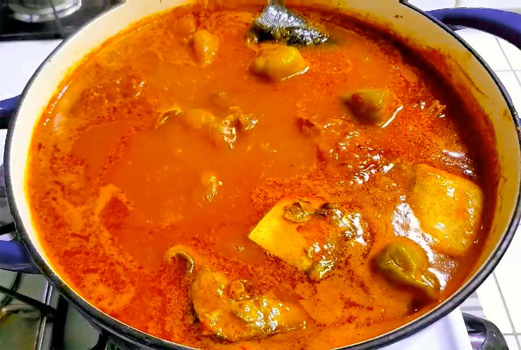 Ghanaian light soup served in a bowl