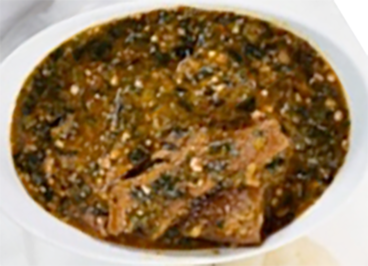 mixed meat otong soup served in an oval bowl