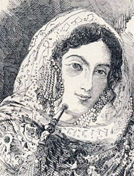 drawing of queen malika kishwar of oude