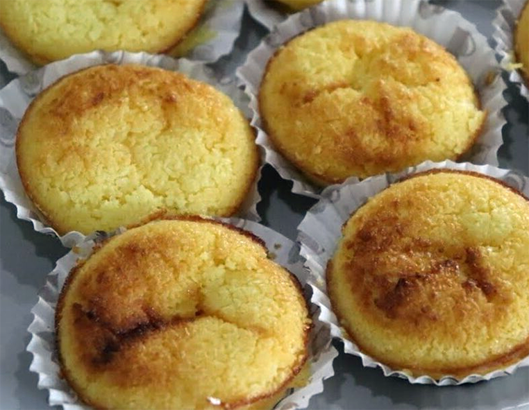 cape verdean coconut custard baked in cupcake liners