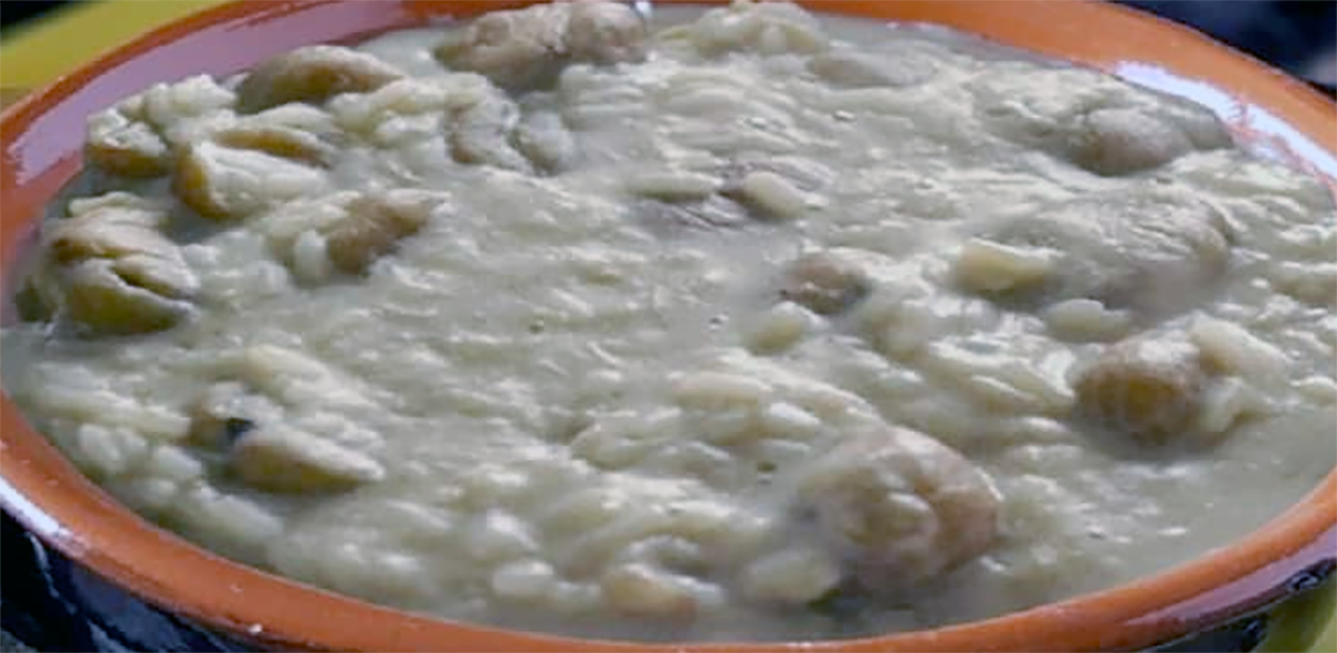 thick chestnut soup served in a bowl