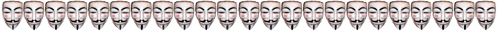 bar of Guy Fawkes masks separator